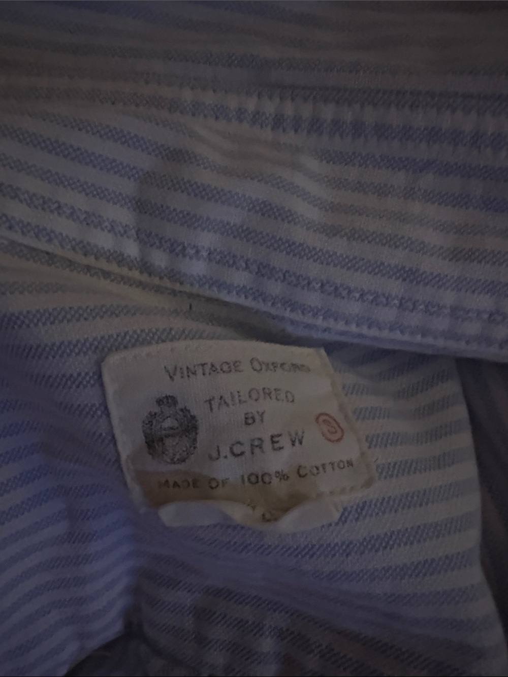 J. Crew Men’s Light Blue and White Striped Shirt
